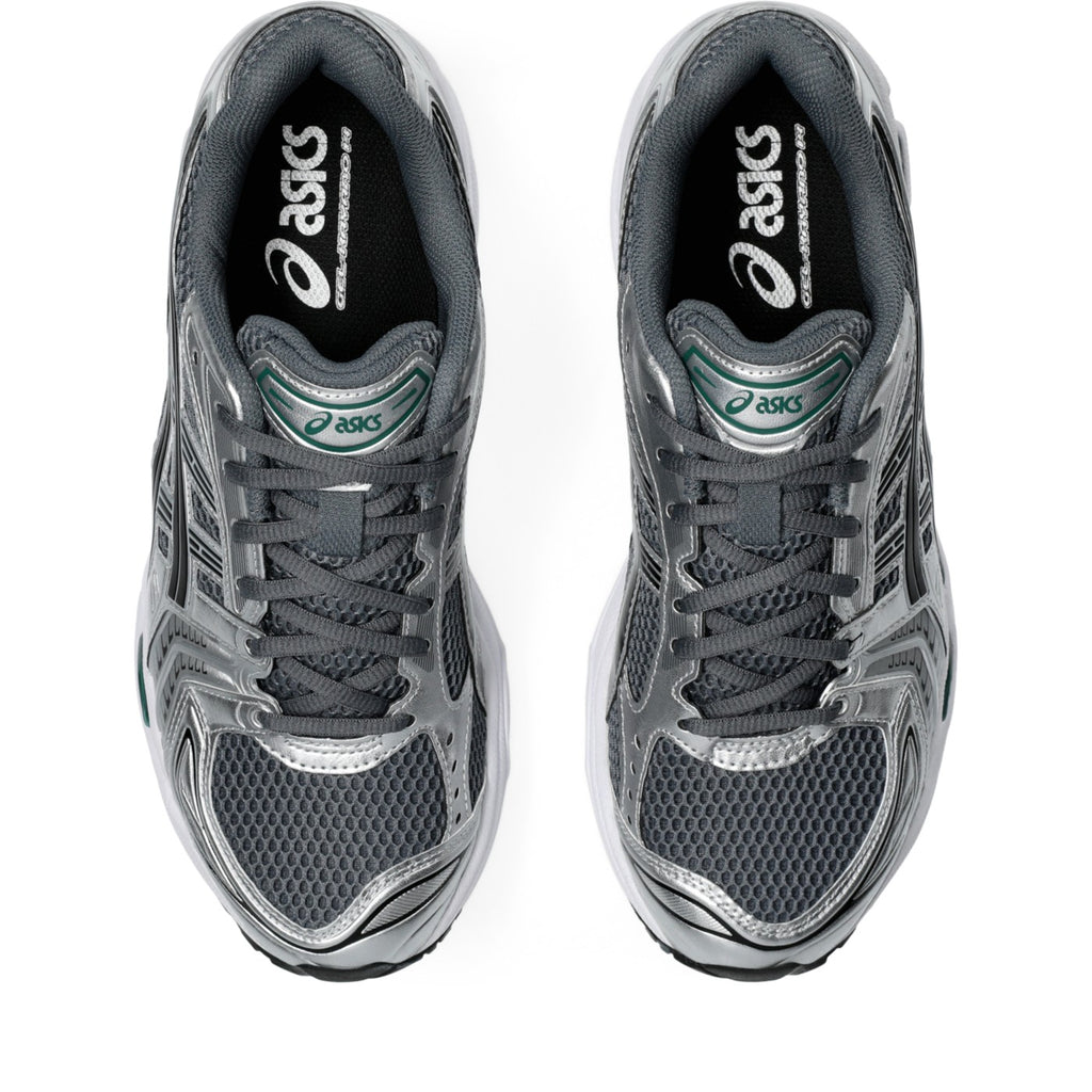 ASICS GEL-Kayano 14 Gris / Argent / Vert – vue du dessus