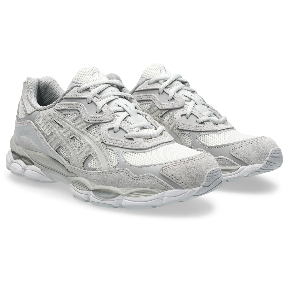 ASICS GEL-NYC Crème-Gris nuage / Cream-Cloud Grey — vue avant extérieure (1203A663-101)