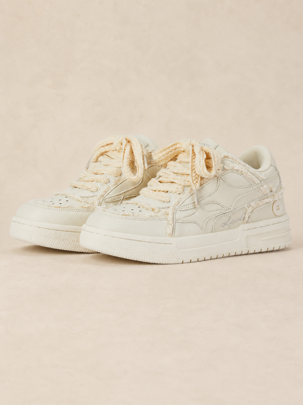 Baskets casual homme blanc crème — vue 1