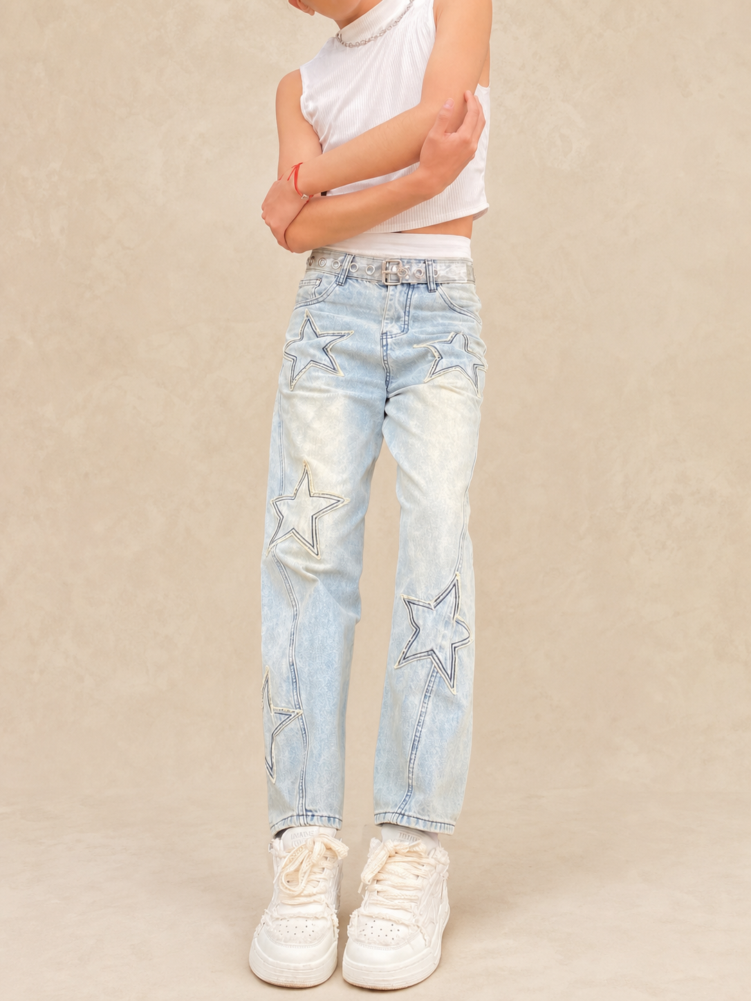 Baskets casual homme blanc crème — vue 3