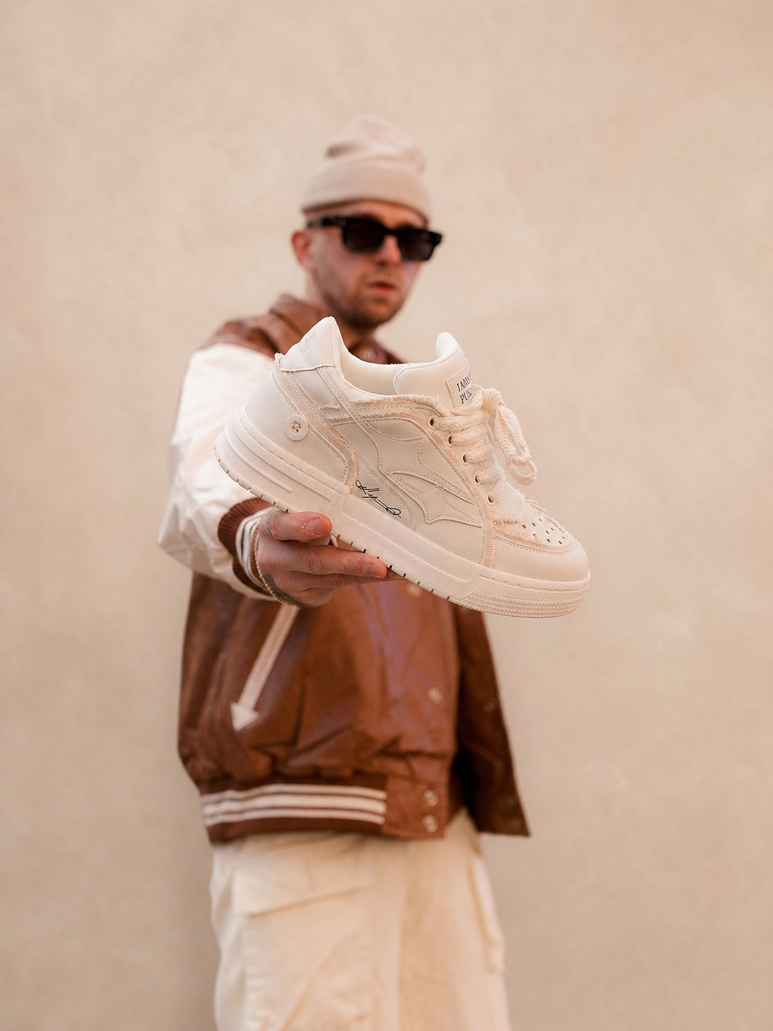 Baskets casual homme blanc crème — vue 5