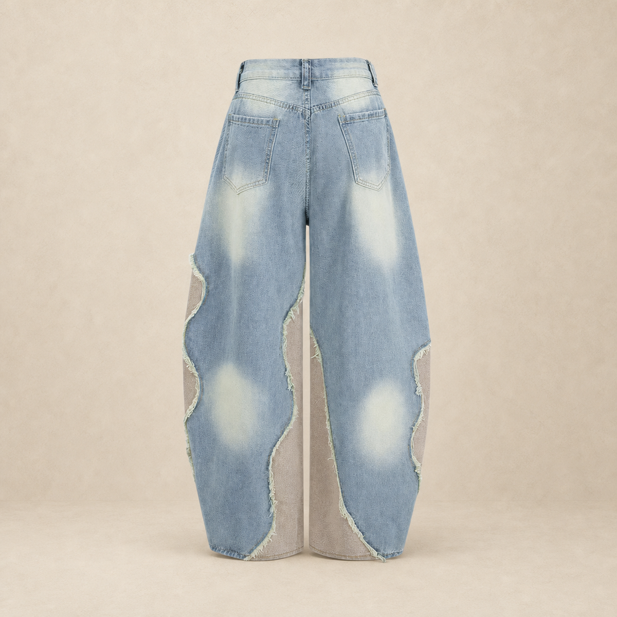 Jean baggy femme patchwork déchiré — vue 2
