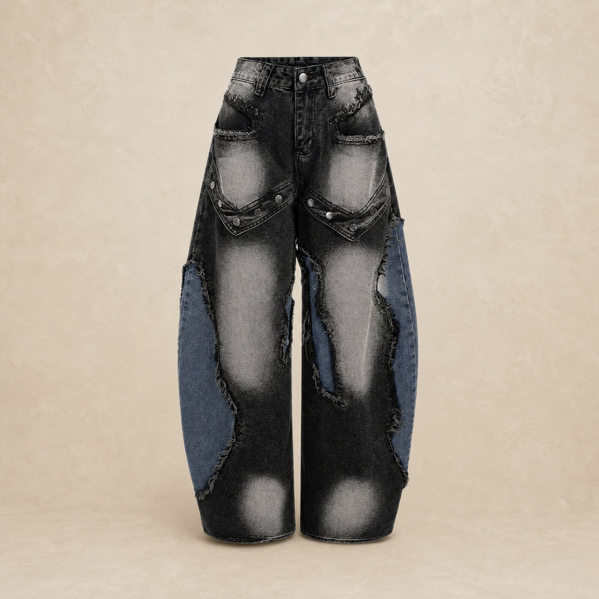 Jean baggy femme patchwork déchiré — vue 6