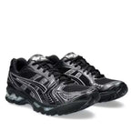 ASICS GEL-Kayano 14 Noir / Argent – paire en vue trois-quarts avant