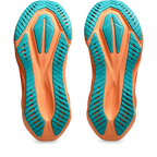ASICS Novablast 5 Aqua / Orange – vue de la semelle extérieure