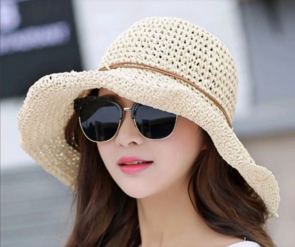 Chapeau de soleil d'été pliable pour femme – Accessoire de plage à larges bords — vue 3