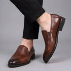Mocassins homme en cuir italien à semelle rouge – vue 10