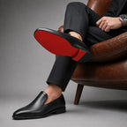 Mocassins homme en cuir italien à semelle rouge – vue 12