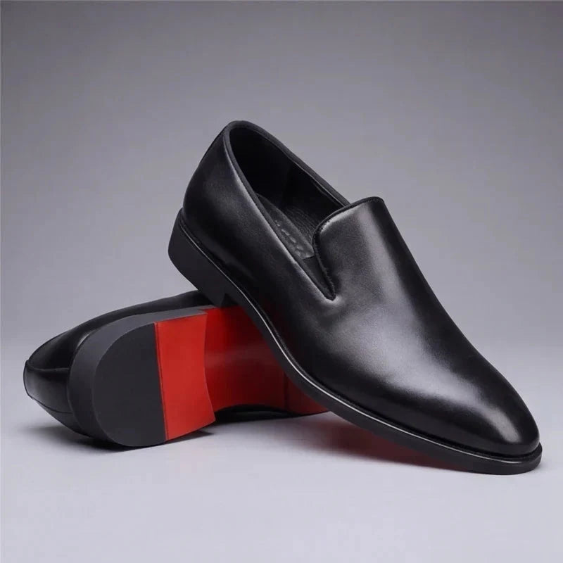Mocassins homme en cuir italien à semelle rouge – vue 2