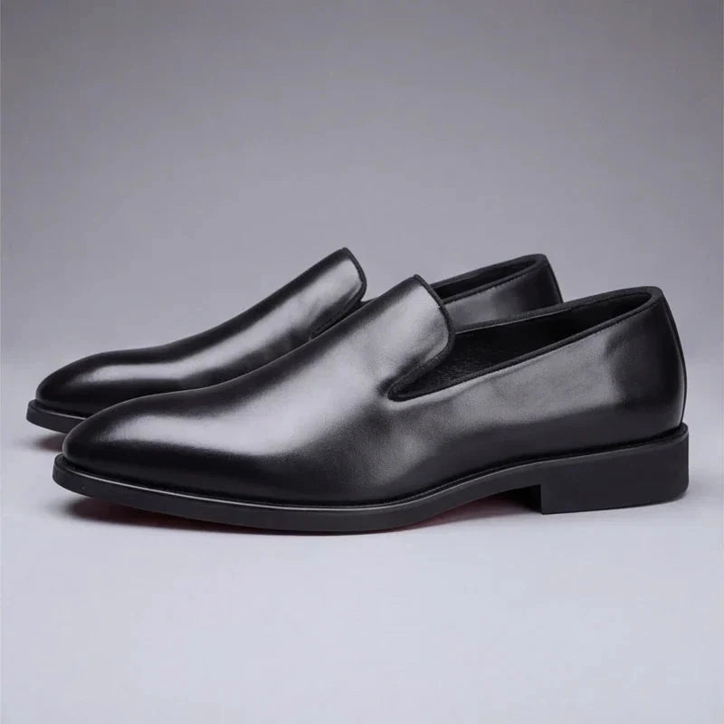 Mocassins homme en cuir italien à semelle rouge – vue 4