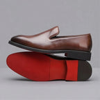 Mocassins homme en cuir italien à semelle rouge – vue 6