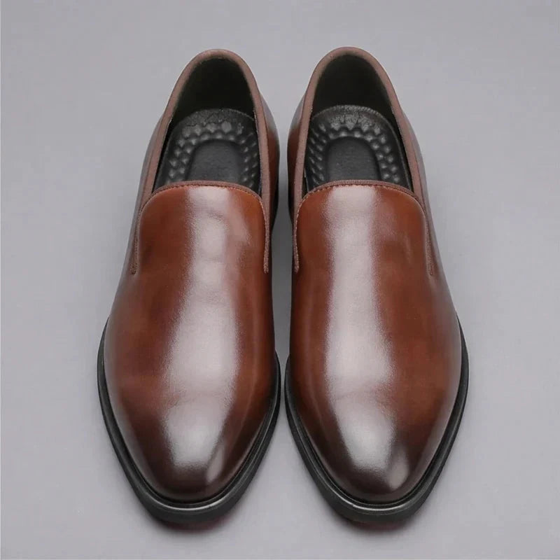 Mocassins homme en cuir italien à semelle rouge – vue 8