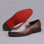 Mocassins homme en cuir italien à semelle rouge – vue 9