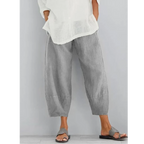 Pantalon en lin femme léger et respirant à coupe fluide – Elena – vue 2