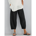 Pantalon en lin femme léger et respirant à coupe fluide – Elena – vue 3