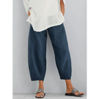Pantalon en lin femme léger et respirant à coupe fluide – Elena – vue 4