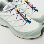 Salomon XT-6 GORE-TEX – White / Green Milieu / Ice Flow – detail lacage