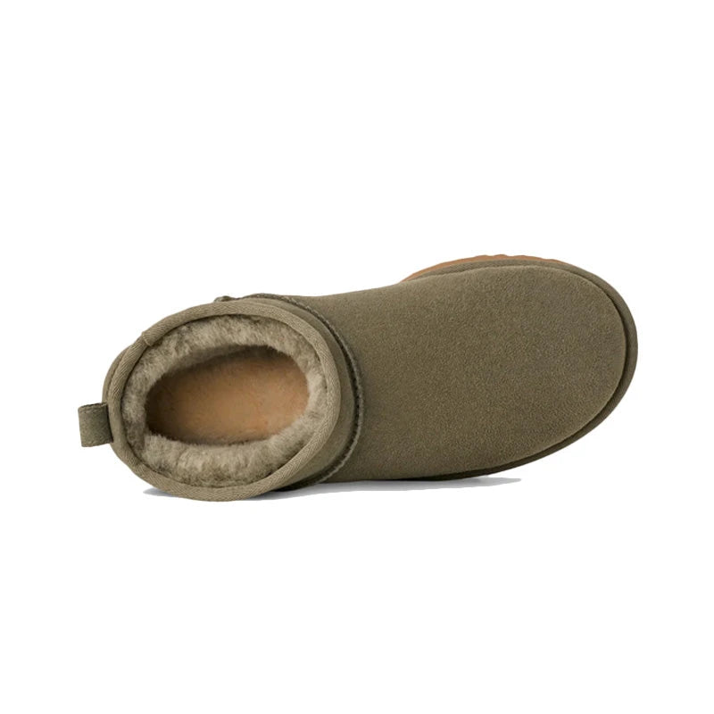 UGG Classic Ultra Mini Femme – Moss Green / Amphora – vue dessus