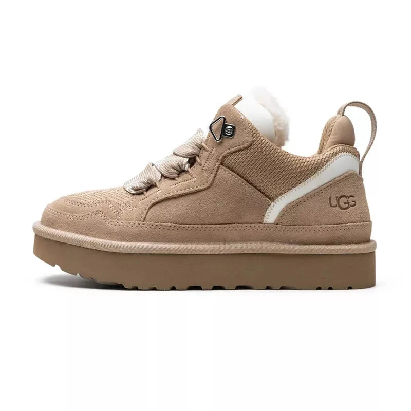 UGG Lowmel Femme – Sable & Blanc – profil exterieur