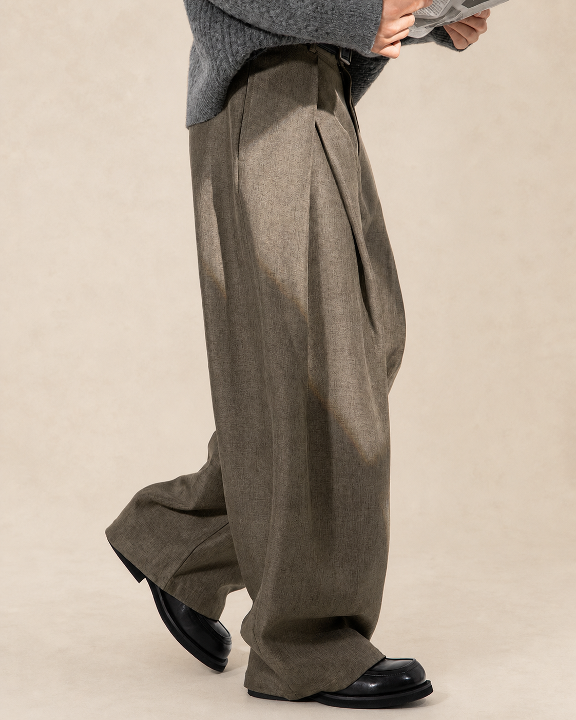 Pantalon homme à pinces et jambe large — vue 2