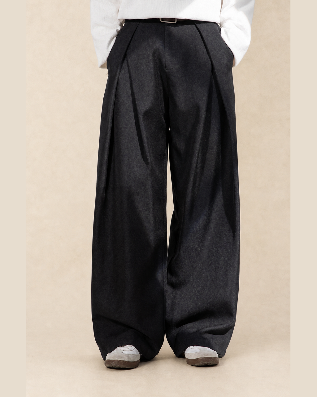 Pantalon homme à pinces et jambe large — vue 9