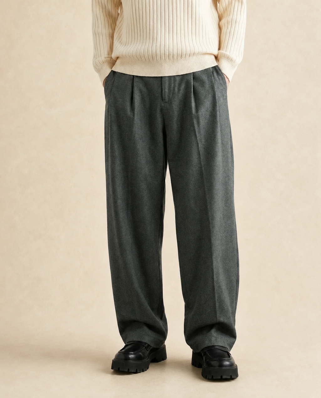 Pantalon homme large en mélange de laine — vue 8