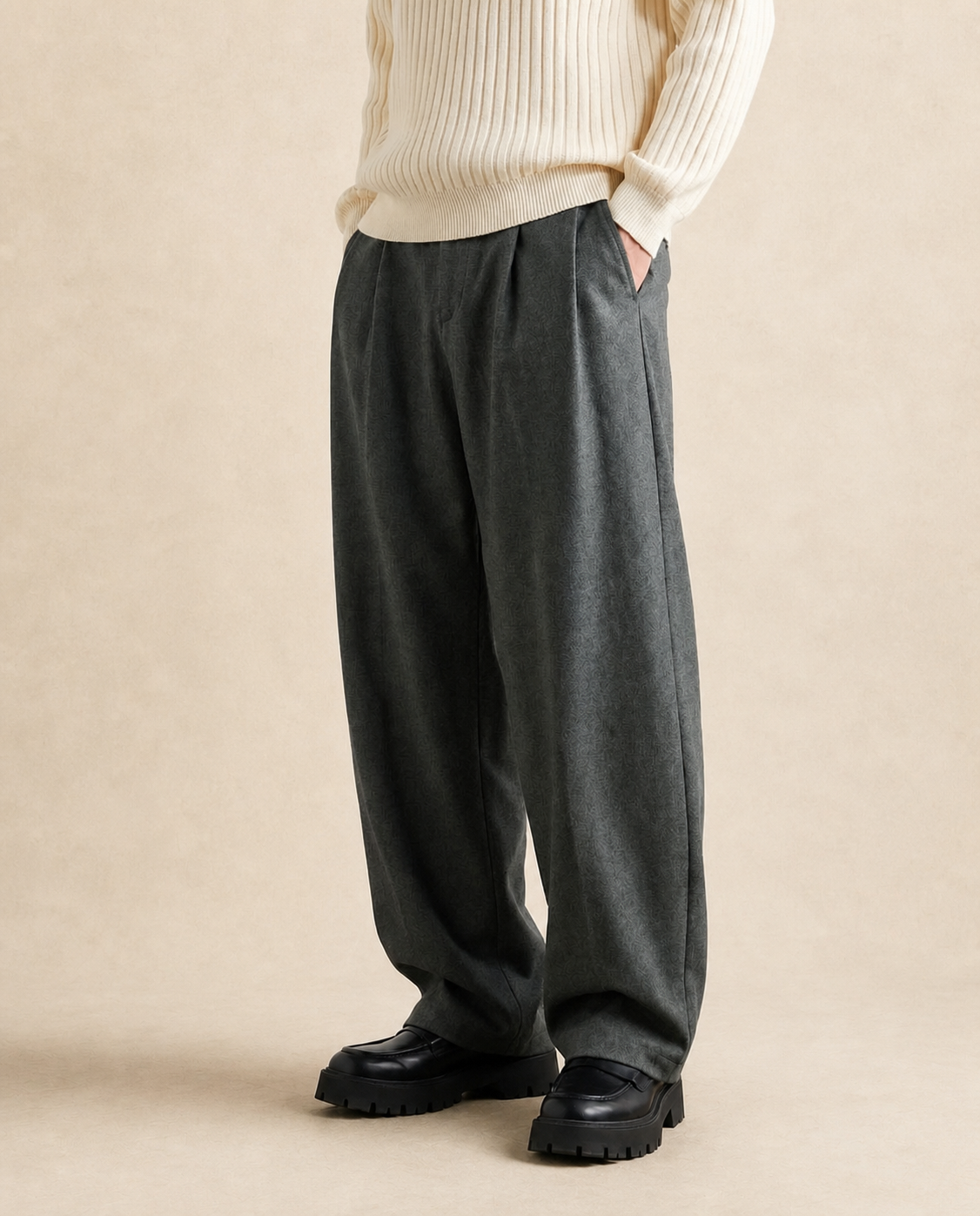 Pantalon homme large en mélange de laine — vue 9