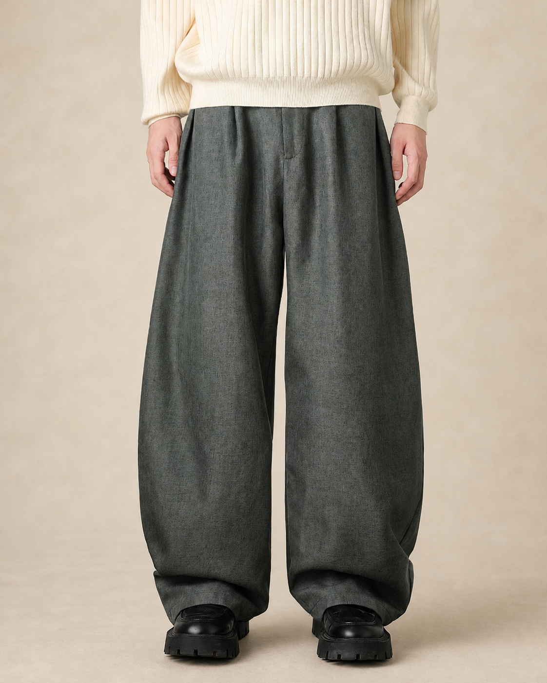 Pantalon homme large en mélange de laine — vue 15