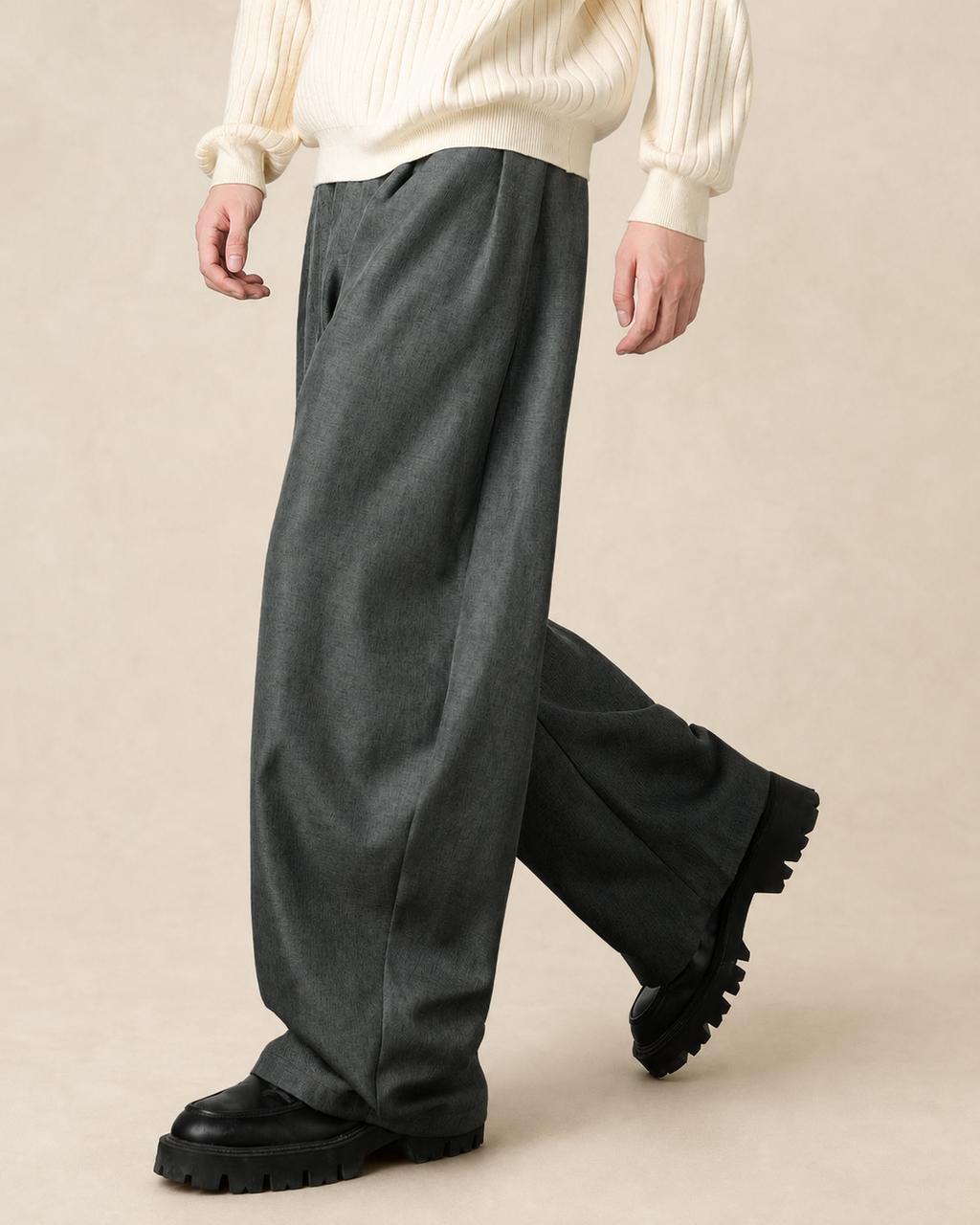 Pantalon homme large en mélange de laine — vue 16