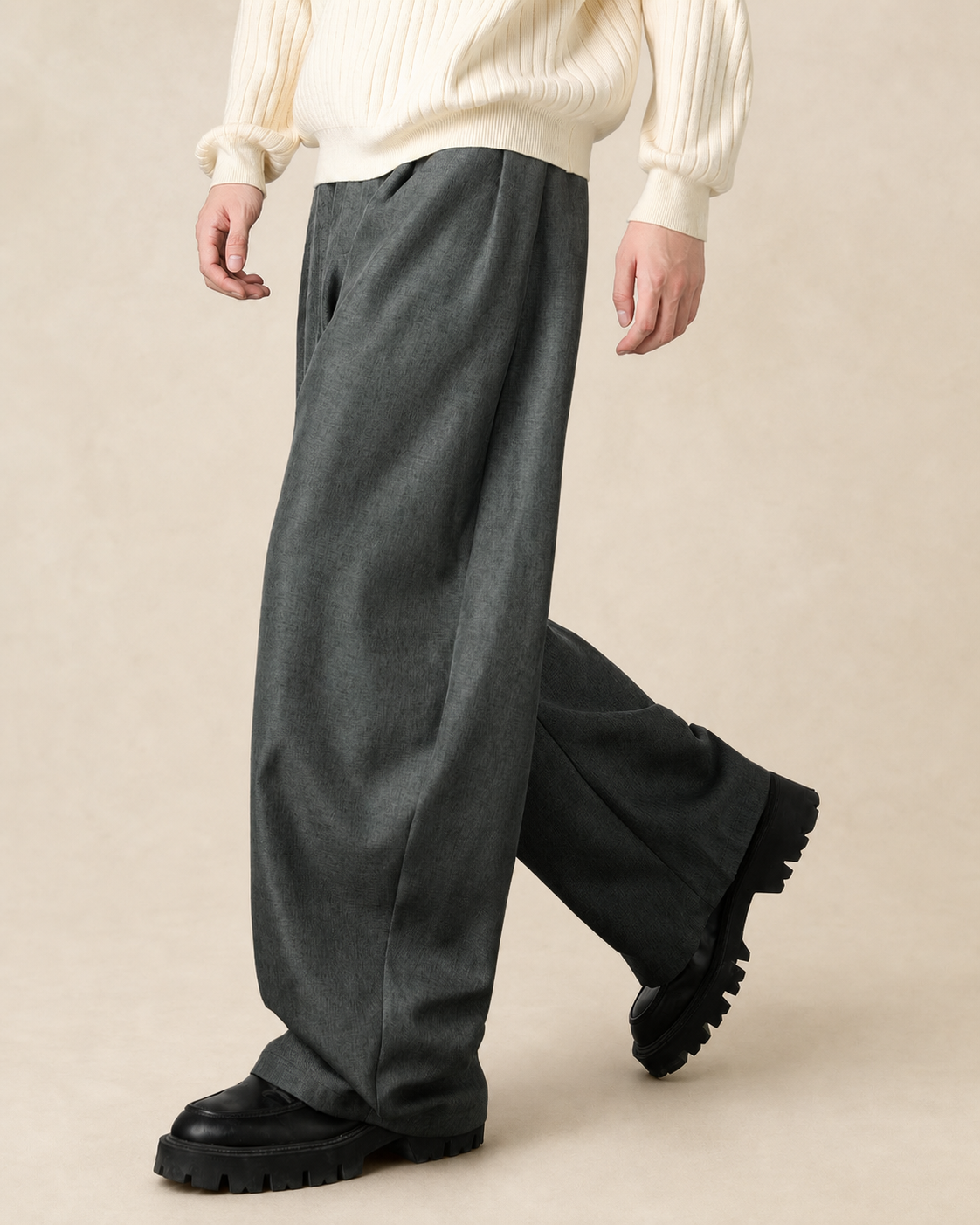 Pantalon homme large en mélange de laine — vue 16