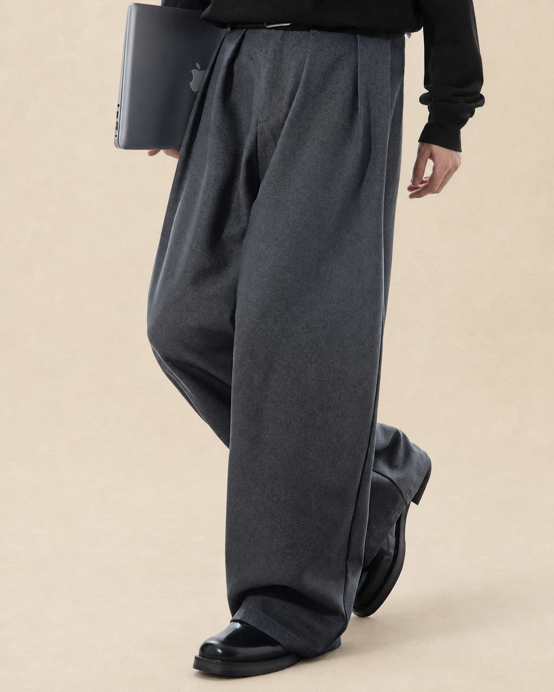 Pantalon homme plissé Osaka à jambe large — vue 2