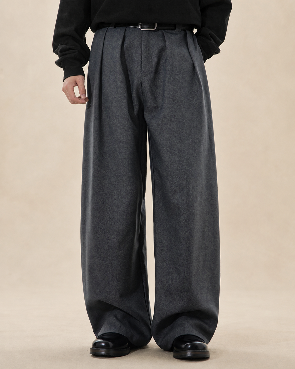 Pantalon homme plissé Osaka à jambe large — vue 3