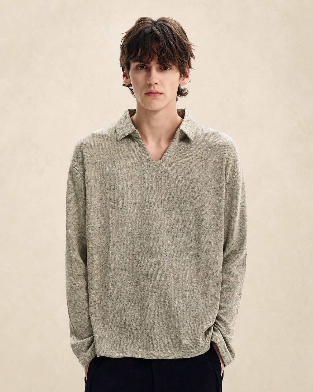 Polo homme en maille à col ouvert — vue 4