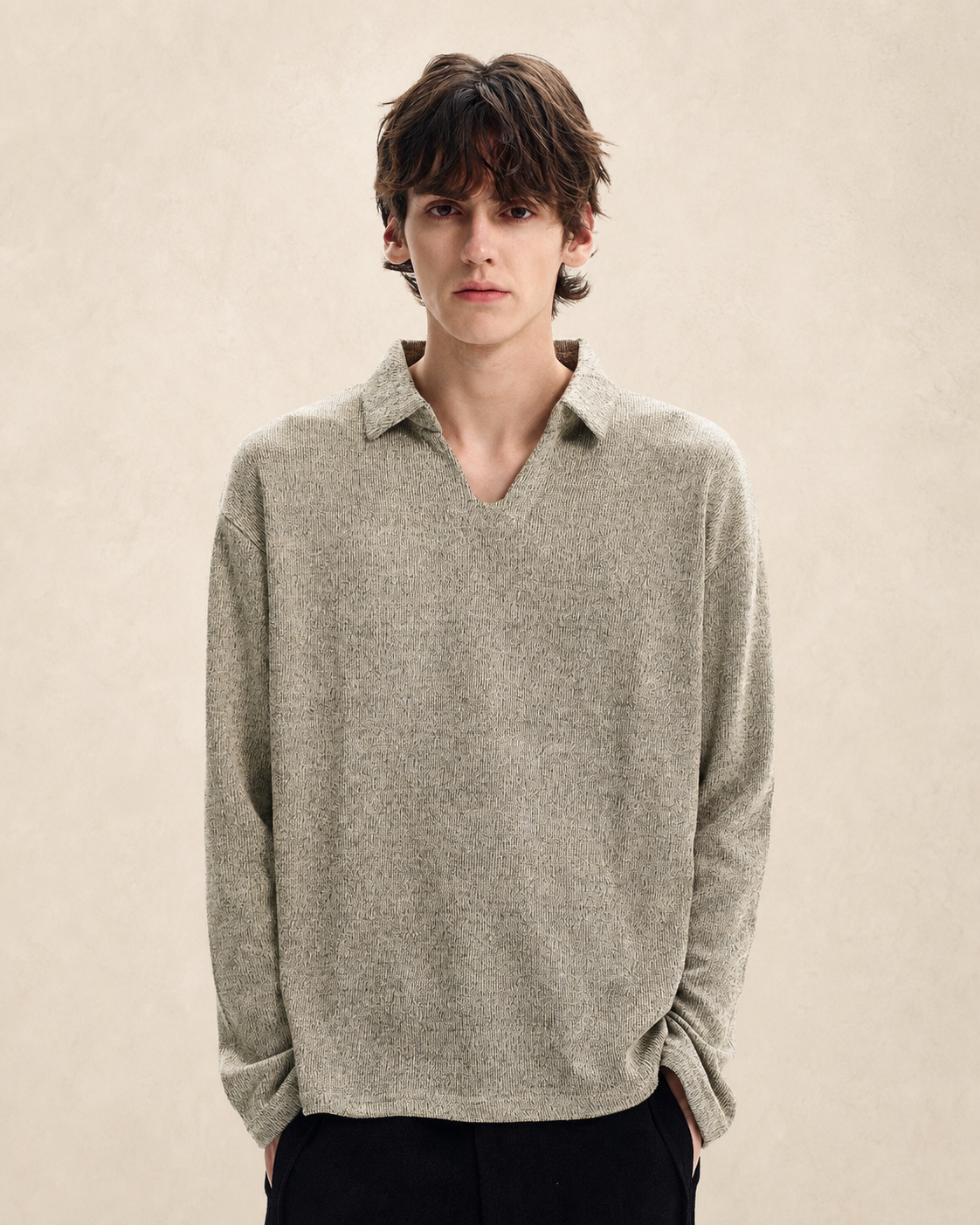Polo homme en maille à col ouvert — vue 4