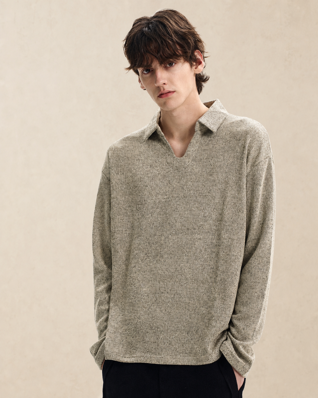 Polo homme en maille à col ouvert — vue 5