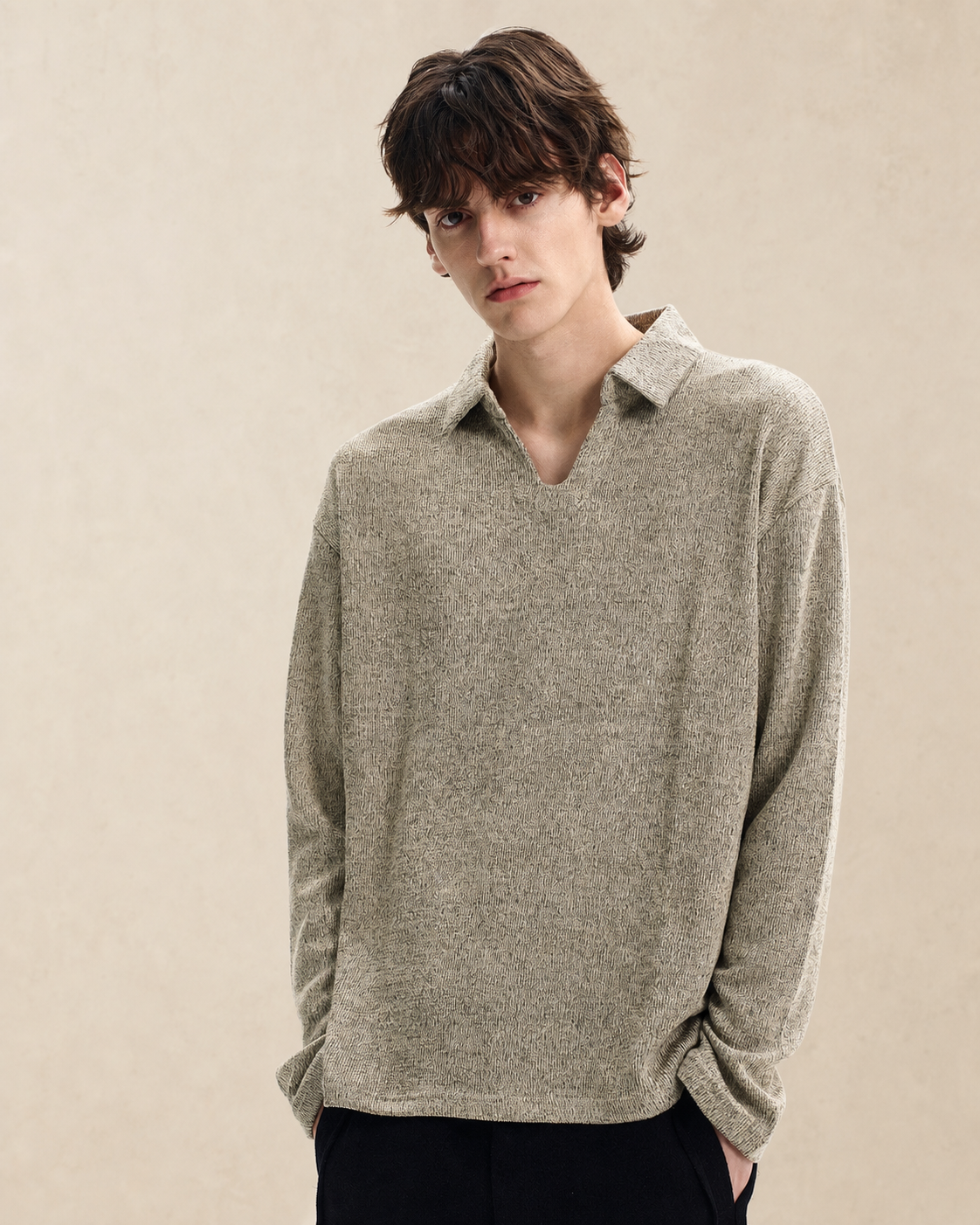 Polo homme en maille à col ouvert — vue 5